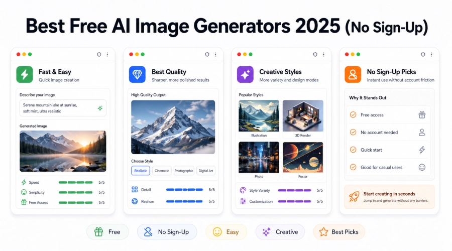 Best Free AI Image Generators 2025 (No Sign-Up)